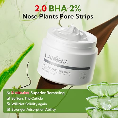 LANBENA 2.0 Blackhead Remover Mask, Nose Pore Strips with 2% - Product Imagery