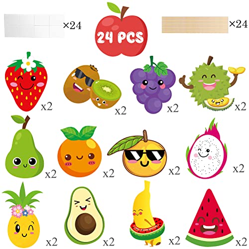 Tutti Frutti Party Centerpieces Sticks 24pcs Summer Fruit Table - Product Imagery