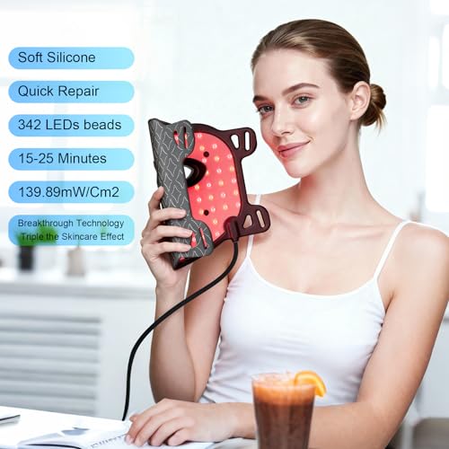 Red Light Therapy Mask for Face, Black - Product Imagery