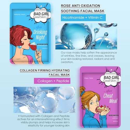 Moisturizing Facial Mask Set for Girl,for All Skin 12 Pack - Product Imagery