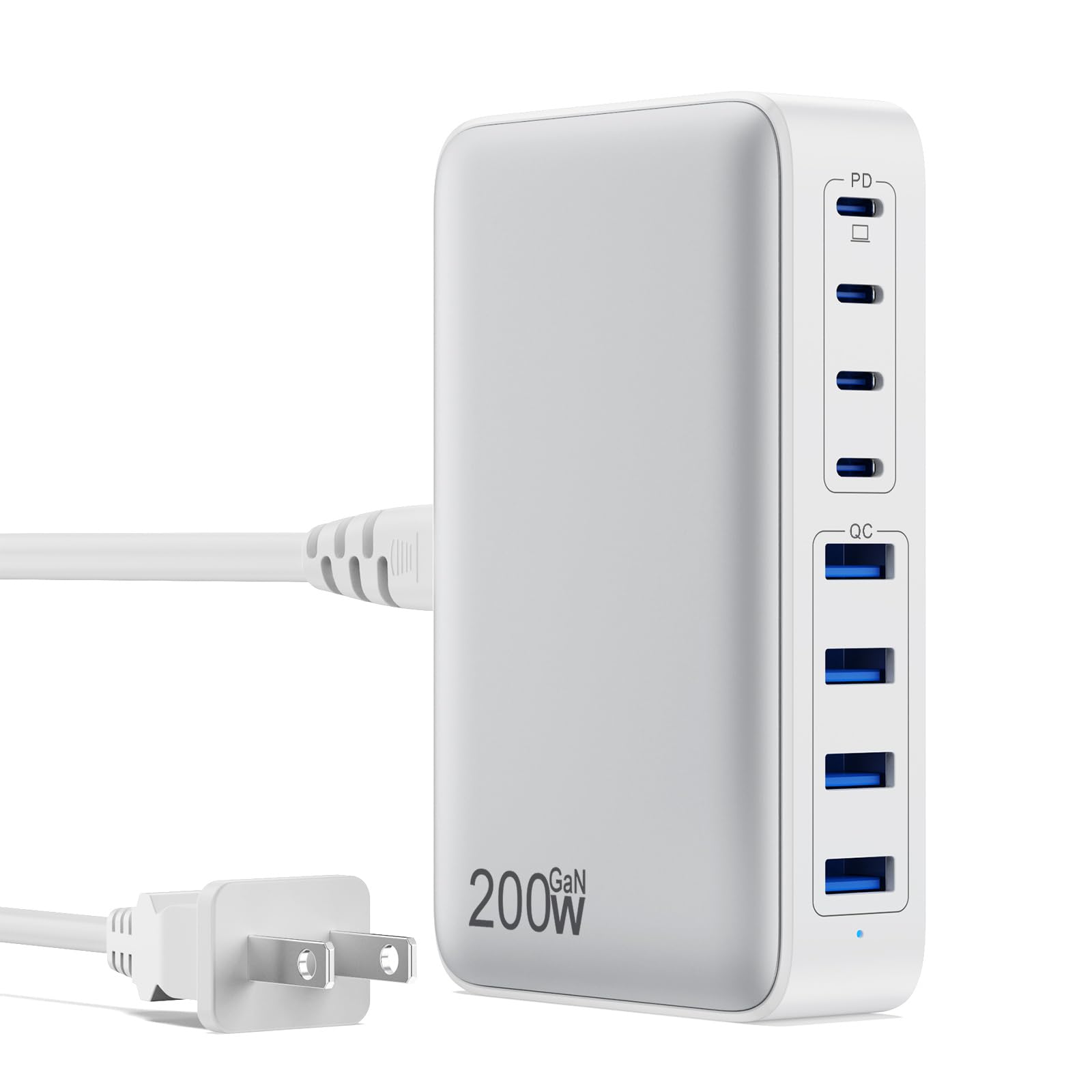 GKUTW USB C Charger 200W USB C Charger Block,Upgraded GaN III 8-P by GKUTW - Angle View 1