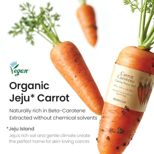 SKINFOOD Carrot Carotene Toner Pads, Hydrating & Soothing, - Product Imagery