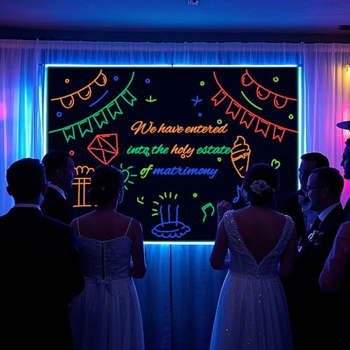UV Neon Photography Background with 6 Fluorescent Colored Pens - Product Imagery