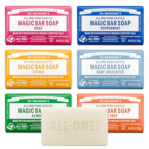 Dr Bronner s Pure Castile Bar Soap for Men Women 5 oz - Dr. Bronner's Official Imagery - 1
