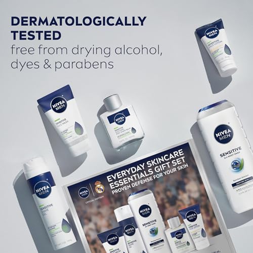 NIVEA MEN Sensitive Skin Care Set for Men, Variety Pack, 5 Items - Product Imagery