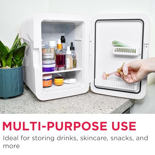 Frigidaire Mini Personal Fridge Cooler, LED Lighted Mirror, 6.5L - Product Imagery