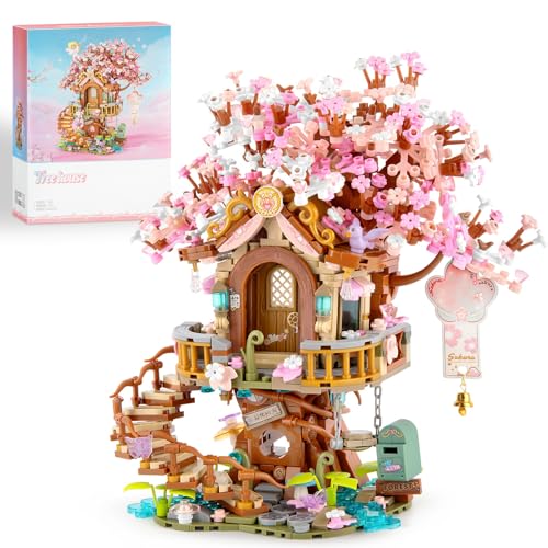 Cherry Blossom Bonsai Tree Building Sets, Japanese Tree House - Product Imagery