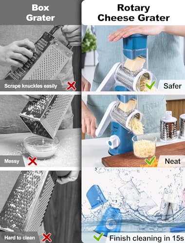 GDL Cheese Grater Hand Crank, Rotary Cheese shredder, Vegetable - Product Imagery