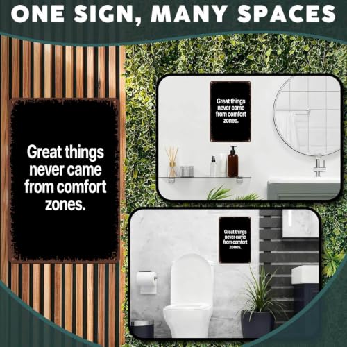 8x12 Inch Aluminum Metal Motivational Poster, Great Things - Product Imagery