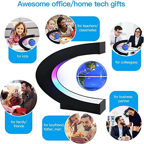 Magnetic Levitation Globe with LED Light, Desktop Decorations, - Product Imagery