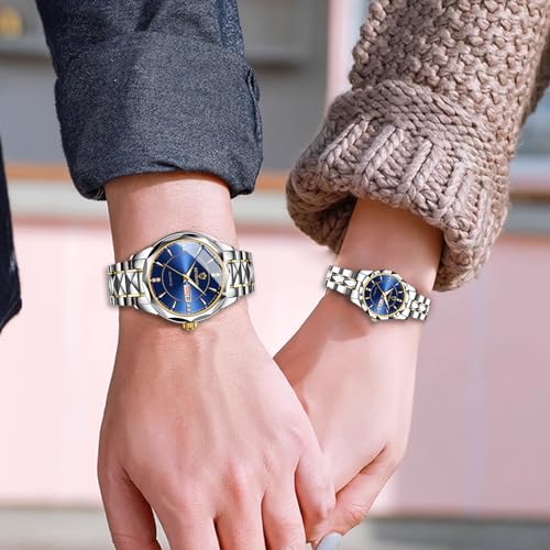 Valentines Couple Pair Watches Men and Women Luminous Calendar - Product Imagery
