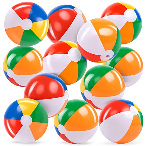 JOYIN 12-Pack 12“ Beach Balls - Bulk Classic Beachball - Product Imagery
