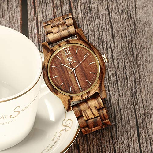 Wooden Watches for Men and Women, Natural Walnut/Olive Wood - Product Imagery