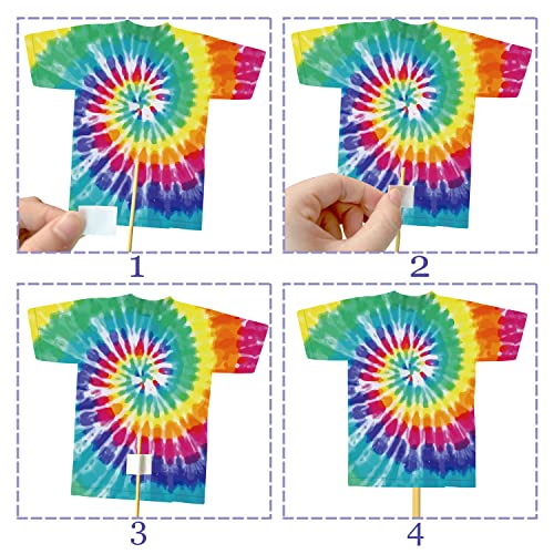 26pcs Tie Dye Party Centerpieces Sticks Tie Dye Table Toppers - Product Imagery