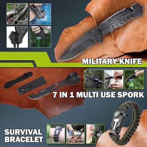 Survival Kit 17 in 1, Survival Gear and Supplies for Adult Teen - Product Imagery