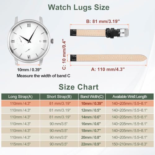 uxcell Leather Watch Bands for Men and Women, Quick Release - Product Imagery