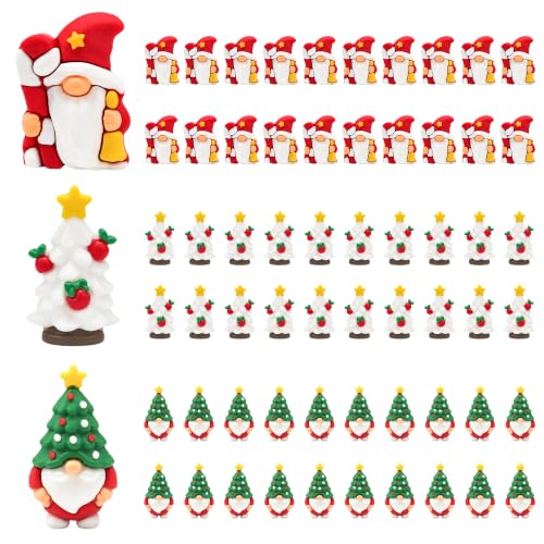 60 Pcs Mini Christmas Gnomes Figurines, Tiny Gnomes Figures for - Product Imagery