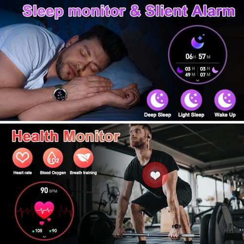 Smart Watch for Men Fitness Tracker: Bluetooth Waterproof Make - Product Imagery