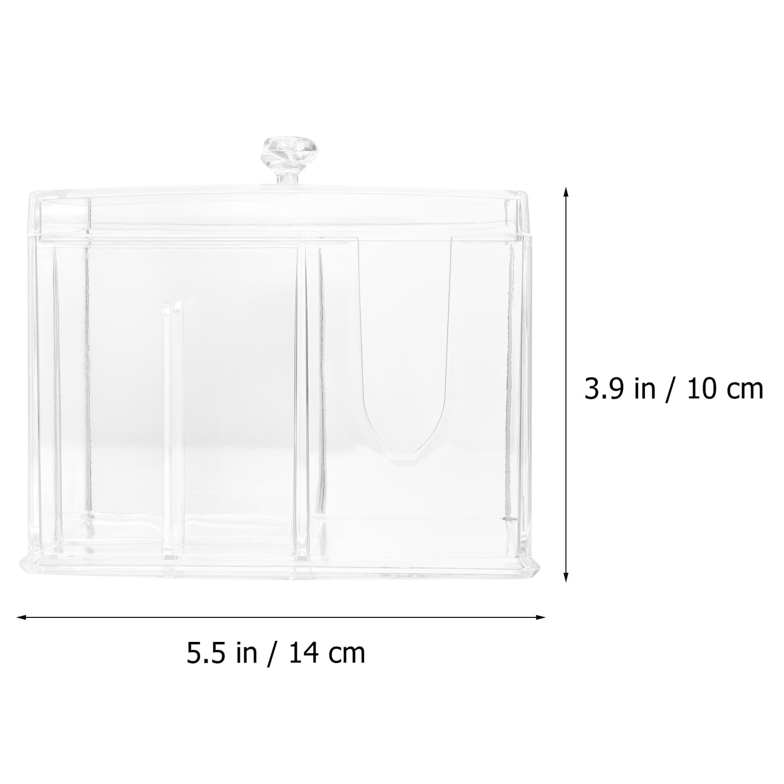Homoyoyo Acrylic Makeup Storage Box with Lid, Lipstick and Cotton Pad Organizer, Desktop Cosmetics Holder for Skincare and Makeup Tools