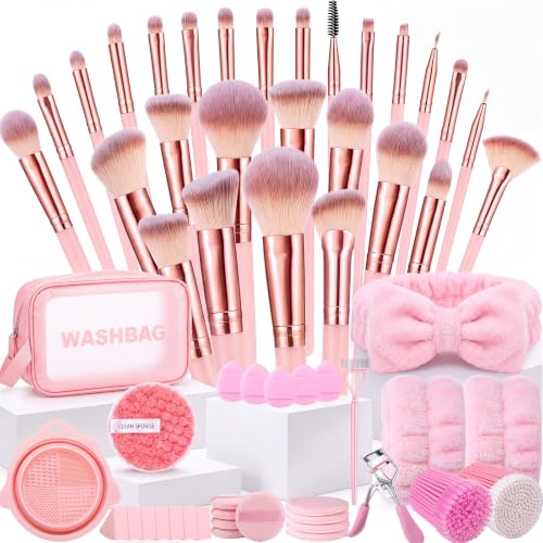 72 Pcs Pink Makeup Brushes Set Professional Makeup Kit for - Ferrochef Official Imagery - 1