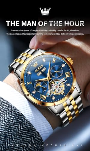 OLEVS Mens Automatic Watch Luxury Dress Diamond Self Winding - Product Imagery