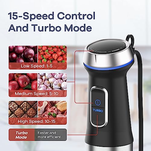Ganiza Immersion Blender 5 in 1 Hand Blender Max 1000W Heavy - Product Imagery