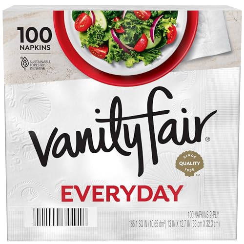 Vanity Fair Everyday Paper Napkins, 100 Count, Disposable - Product Imagery