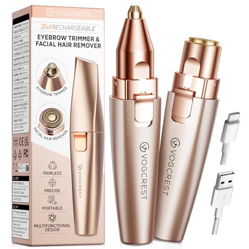 VG VOGCREST Eyebrow & Facial Trimmer: 2 in1 Rechargeable Facial - Product Imagery