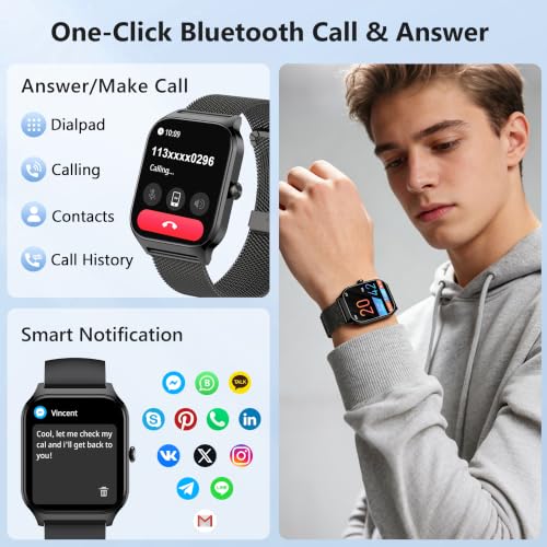 Smart Watch Women Men, 1.85" Lightweight Fitness Tracker - Product Imagery
