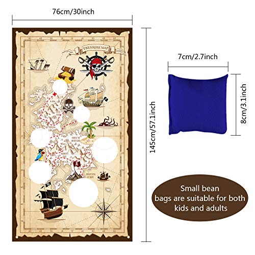 Blulu Halloween Pirate Bean Bag Toss Game, 3 Bags, Pirate Party - Product Imagery