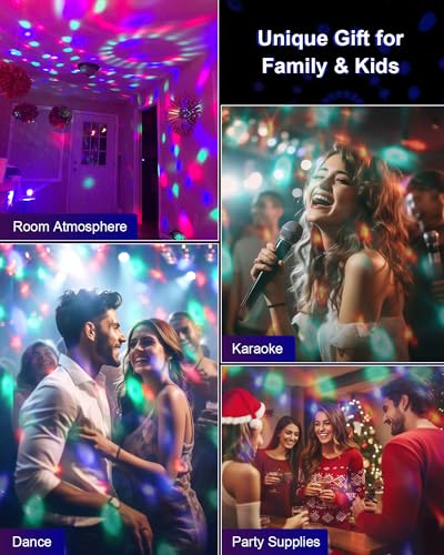 Sound Activated Party Lights with Remote DJ Lighting, Disco Ball - Product Imagery