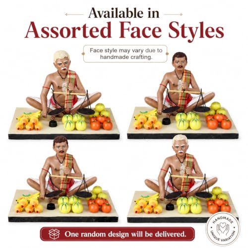 Handmade Miniature Human Figure Terracotta Clay Idol- Fruit - Product Imagery
