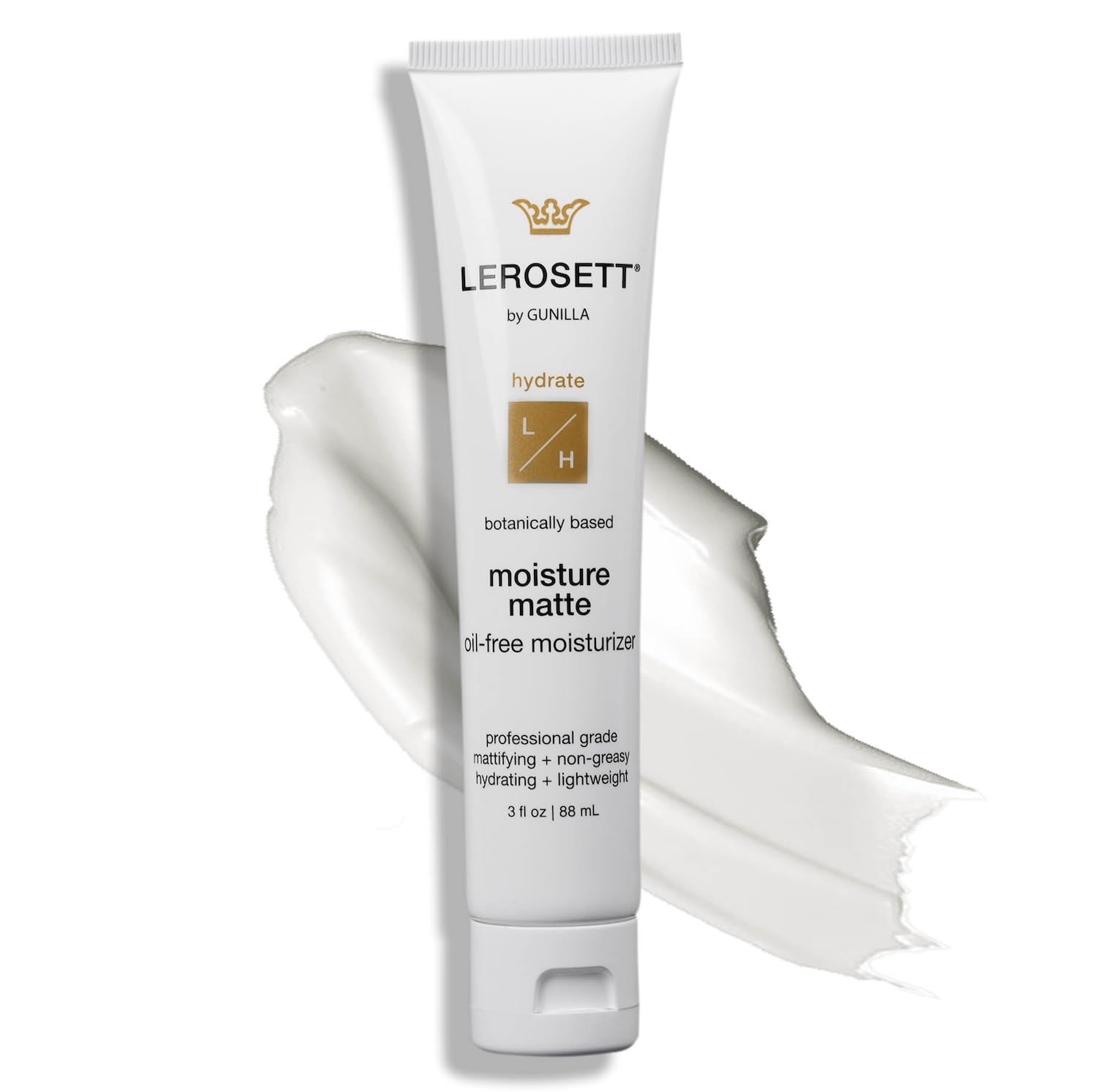 LEROSETT Oil-Free Moisturizer for Oily & Sensitive Skin, Lightweight Matte Hydration, Vegan Moisturizer, Aloe-Based with Vit-B5 + 7 Soothing Herbals, Non-comedogenic, Fragrance Free - 3 oz - Gunilla Of Sweden Official Product View 2