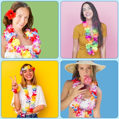 Luau Party Decorations - 24 Pack Leis for Luau Party | Hawaiian - Product Imagery