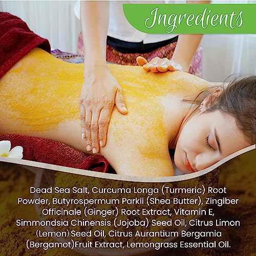 Turmeric Body Scrub, Face & Body Exfoliating Scrub, 7.8 oz - Product Imagery