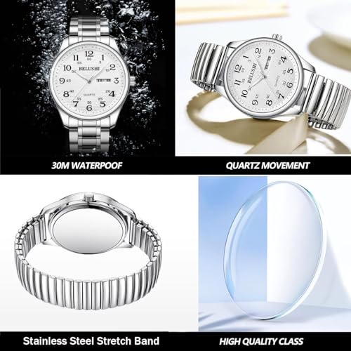 Gosasa Easy-to-Read Quartz Watch for Seniors, Large Numerals, - Product Imagery