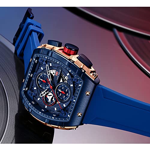 MF MINI FOCUS Men's Watch Fashion Tonneau Wrist Watches - Product Imagery