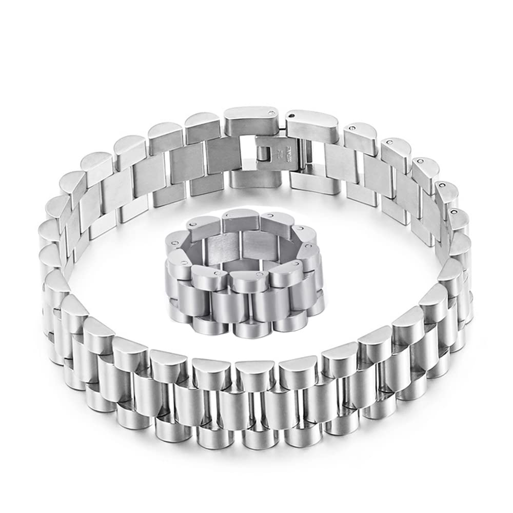 Qiaonitu 15mm Heavy Men Women Watchband Chain Bracelets - Qiaonitu Official Imagery - 4