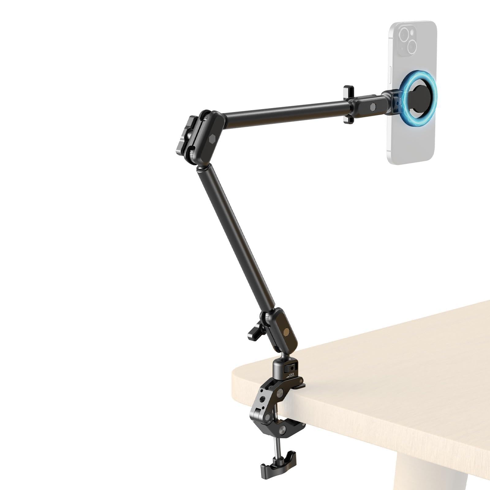 SMALLRIG Magic Arm Kit MagSafe iPhone desk clamp with adjustable support for secure smartphone mounting and flexible positioning.