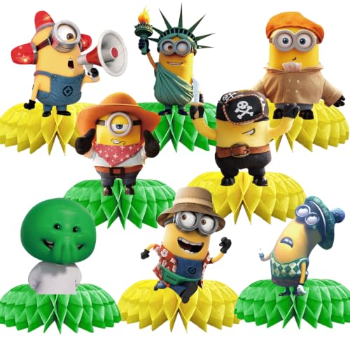 for Minions Birthday Party Supplies, 8Pcs Honeycomb Centerpieces - Product Imagery