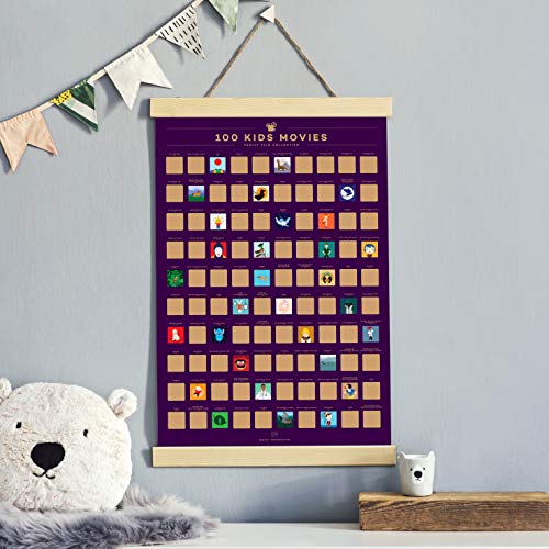 100 Kids Movie Scratch Off Poster – Top Family Films of All Time - Product Imagery