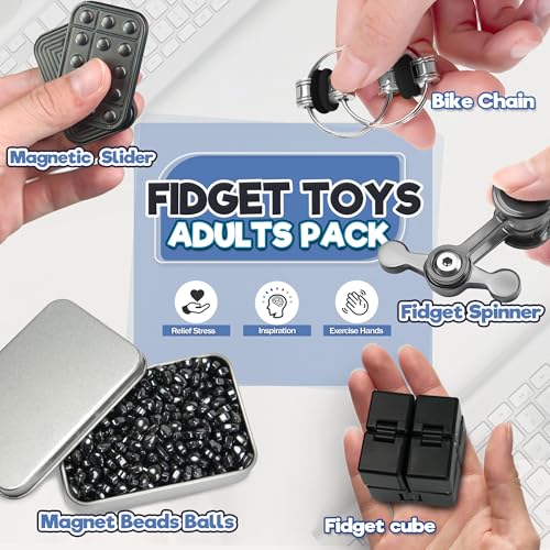 5 Pcs Fidget Toys for Adults & Teens Magnetic Putty Beads Cool - Product Imagery