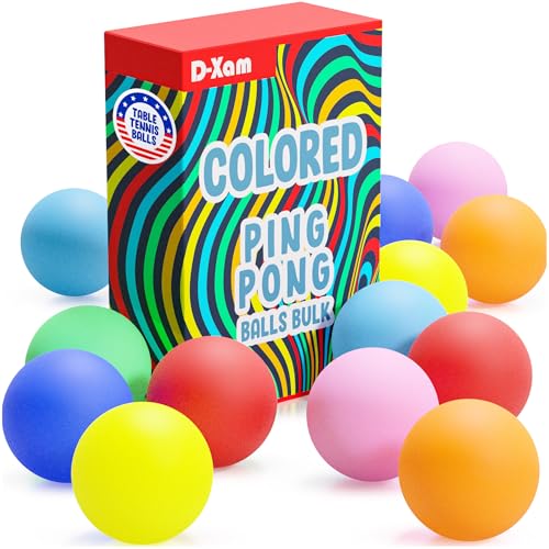 D-Xam Colored Ping Pong Balls Table Tennis Ball for Games Arts - Product Imagery