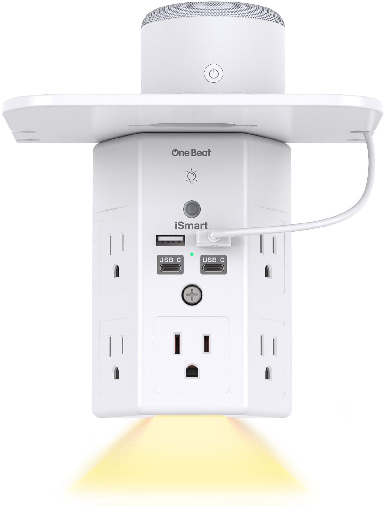 One Beat Surge Protector Wall Outlet Extender,3-Sided Outlet Splitter 1680J - One Beat Official Product View 8