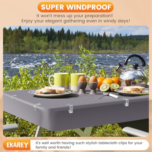 24 PCS Clear Tablecloth Clips Holder Securing Outdoor & Indoor - Product Imagery