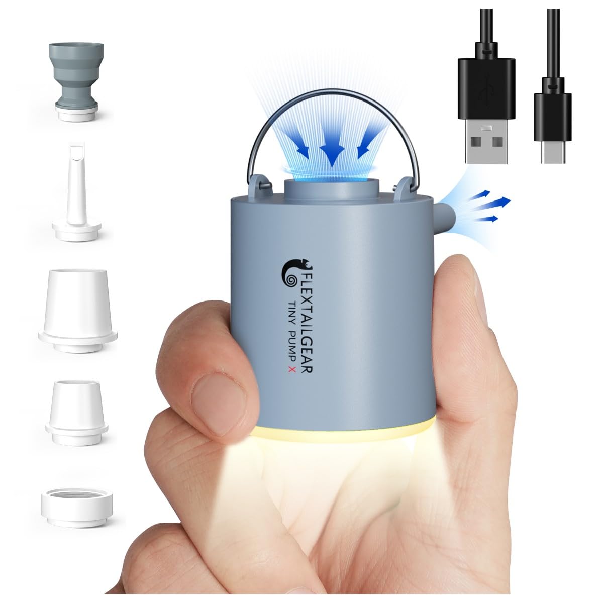 FLEXTAILGEAR Tiny Pump X Portable Air Pump+ Camping Light Ultra-Mini Air Pump wi - FLEXTAILGEAR Official Product View 10