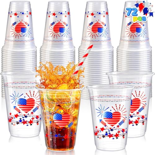 JOYIN 4th of July Cups, 72 Pcs 16 OZ 250th Anniversary Patriotic - Product Imagery