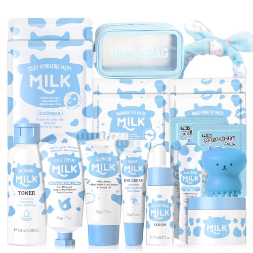 19PCS Milk Skincare for 10-12 Kids Girls Gift Set, Moisturizing - Product Imagery