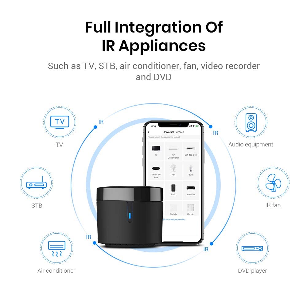 BroadLink RM4mini IR Smart Home Hub AC Univeral Remote with - Broadlink Official Imagery - 5
