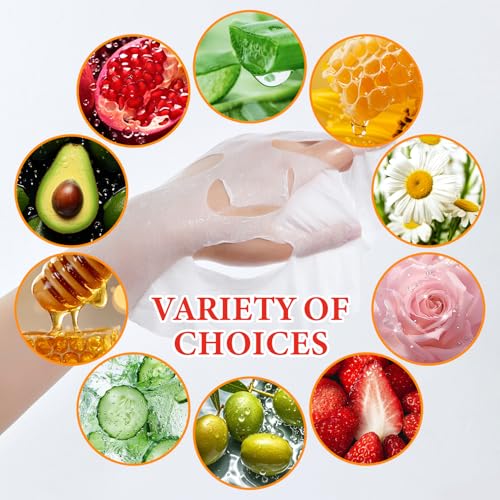 10 Pack Variety Facial Sheet Masks Skin Care Set, Hydrating Bulk - Product Imagery